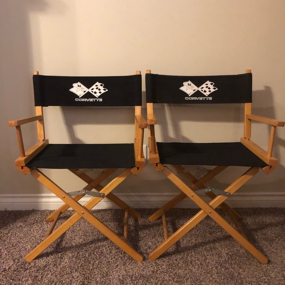 Vintage Corvette directors chairs set of 2